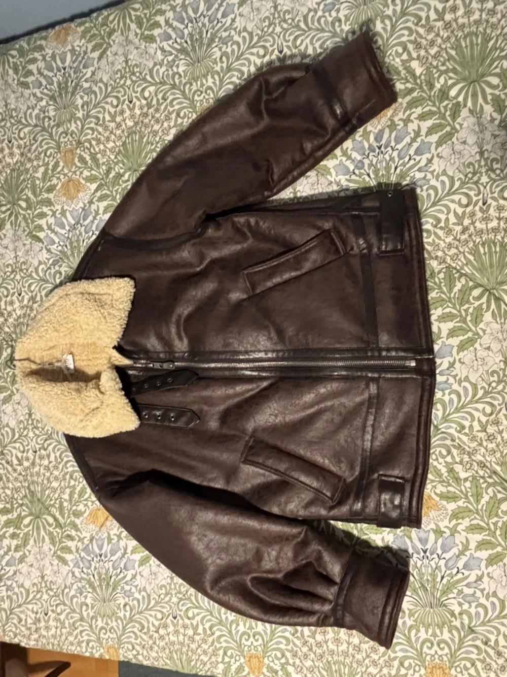 BDG Ella Women’s Chocolate Faux Leather and Faux Shearling Aviator Jacket - Picture 5 of 16